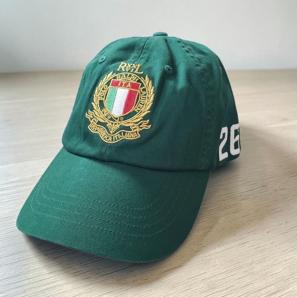 Polo Ralph Lauren Italy Crest 2026 Soccer Football Green Strapback Cap Hat NWT